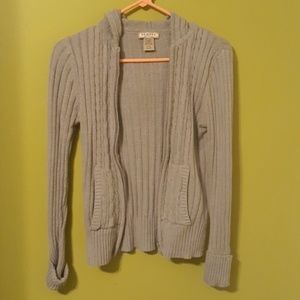 Arizona Gray Hooded Zip Up Sweater